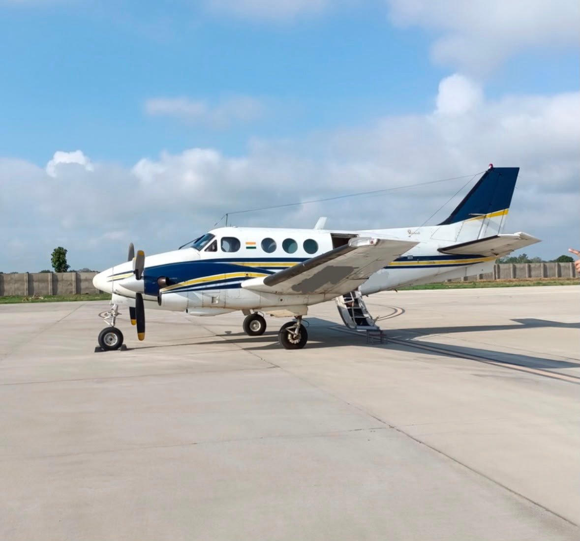 Air ambulance aircraft on runway
